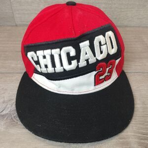 VTG Chicago Bulls Michael Jordan Hat Cap Red Embroidered Malaki Colorblock 90s
